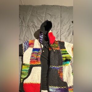 Patchwork Knit Hoodie